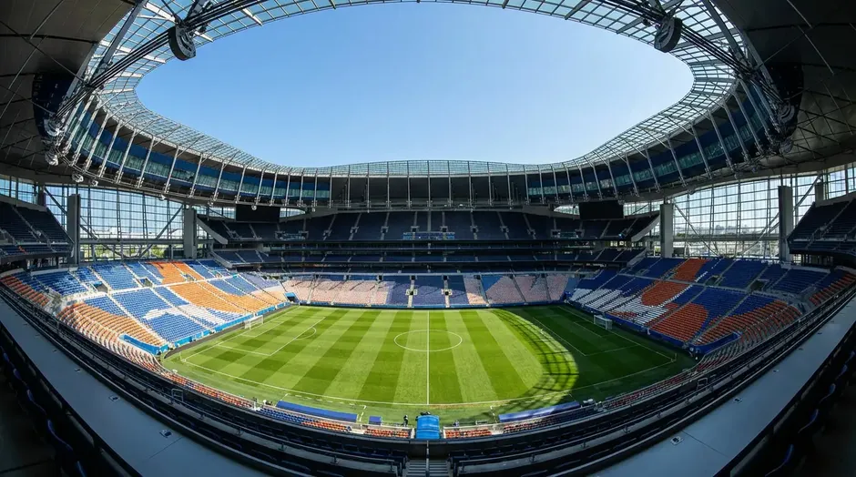 Mapa 16 stadionów Mistrzostw Świata 2026 w USA, Meksyku i Kanadzie z zaznaczonymi miastami-gospodarzami
